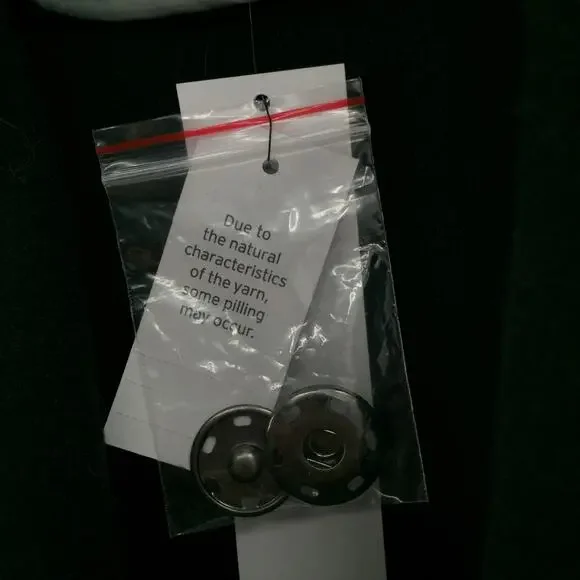 Topshop Longline Oversized Black Coat Pockets Snap Closure Womens Size 12 NEW - Picture 5 of 8